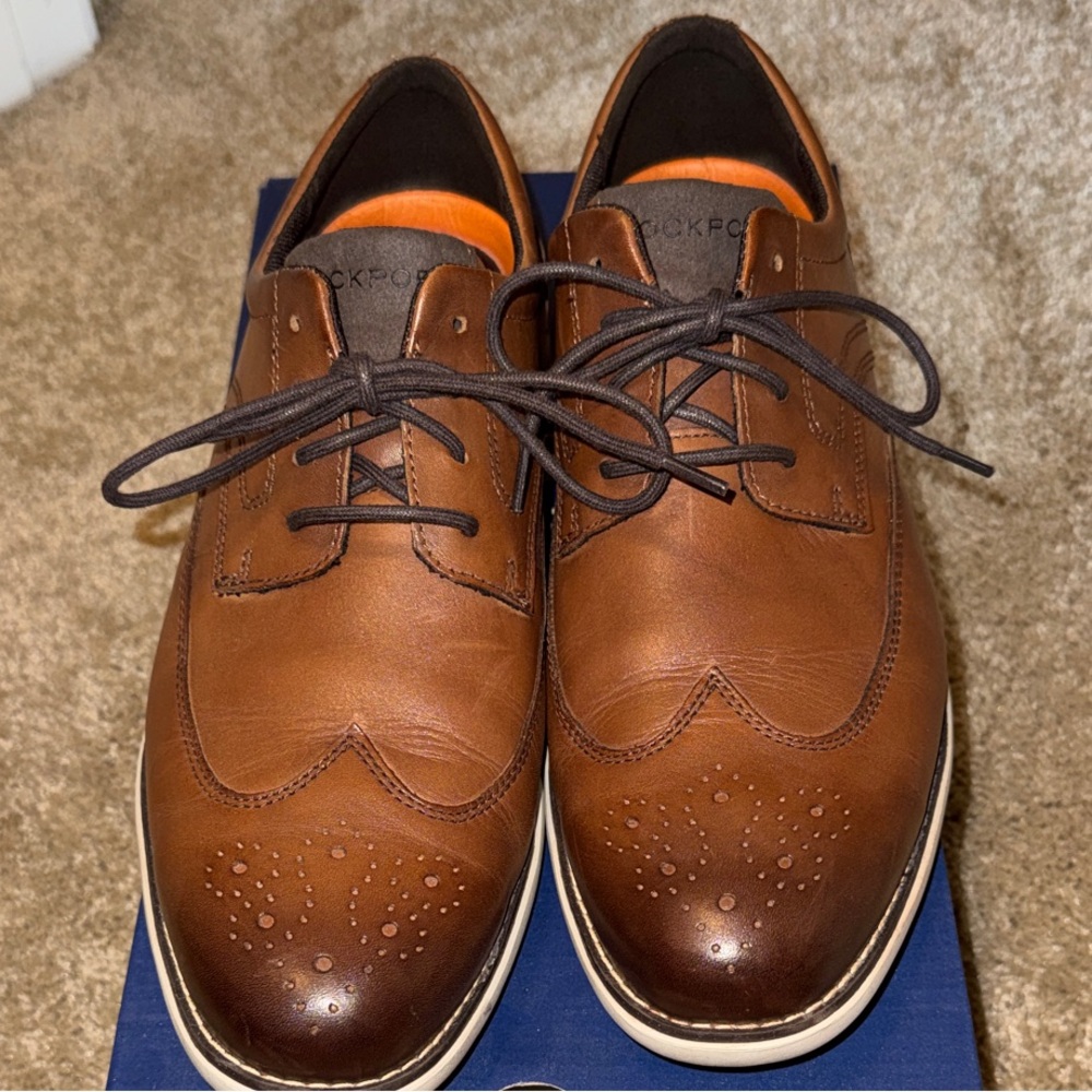 🔥Rockport Men's Garrett Wingtip Leather Oxfords🔥
